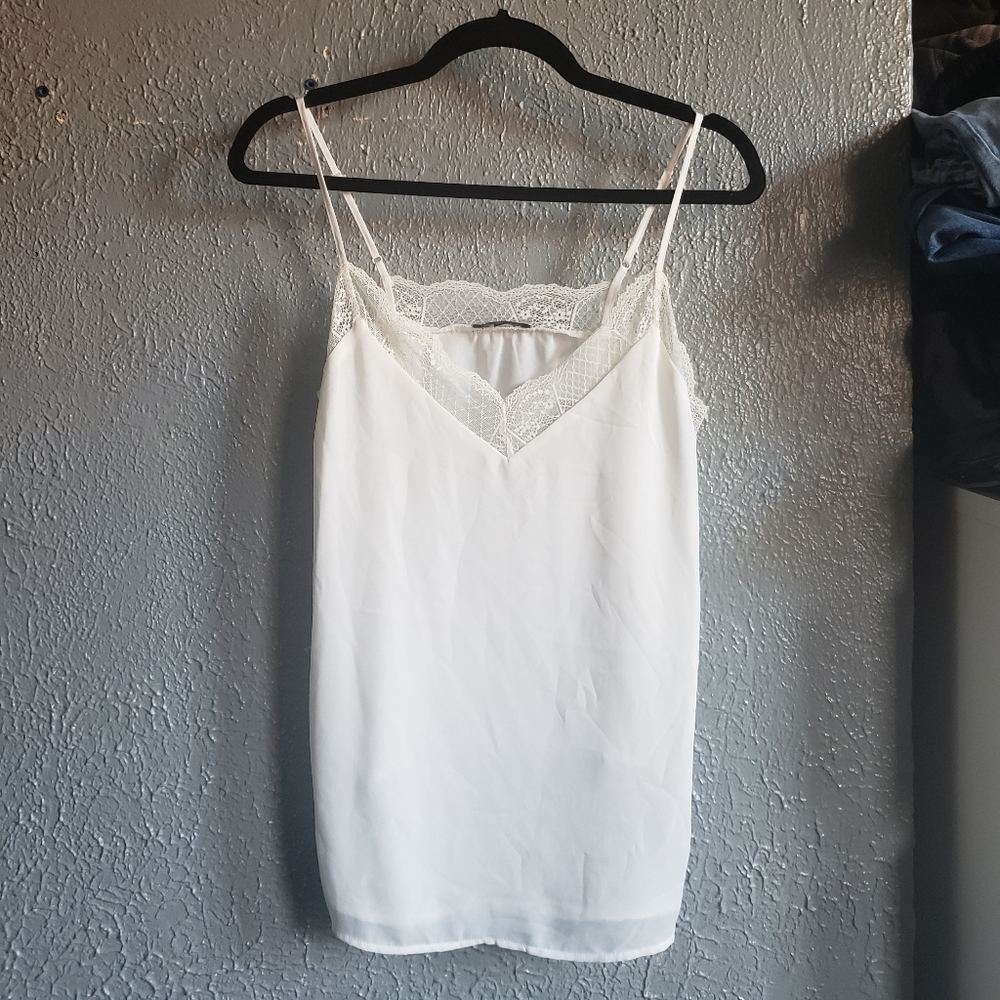 L Shinestar White Lace Camisole